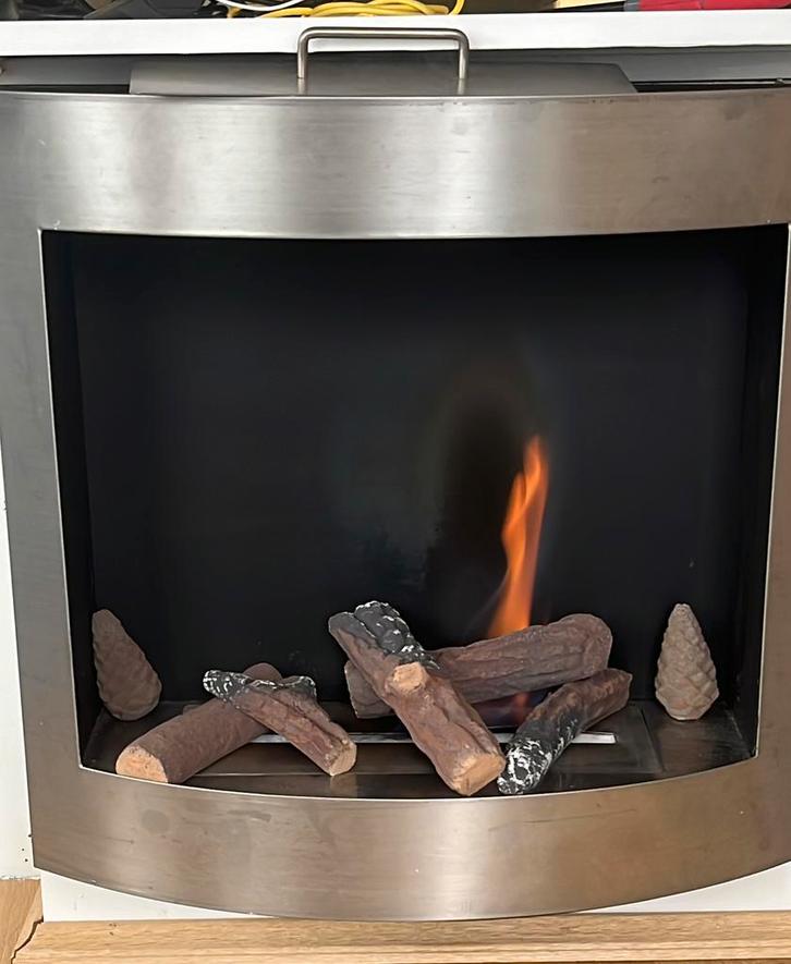 Inox Bio Ethanol Haard, Huis en Inrichting, Haarden, Zo goed als nieuw, Ophalen