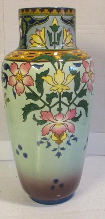 schitterende art nouveau majolica vaas Sarreguemines beschikbaar voor biedingen
