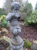 Statue de jardin femme/dame aux paniers fleuris, pierre, grande