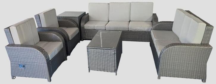 MaxxGarden Tuinmeubelset - Loungeset, Tuin en Terras, Tuinsets en Loungesets, Zo goed als nieuw, Loungeset, Wicker, 7 zitplaatsen