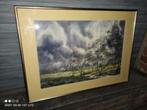 aquarelle paysage signe vandervelde, Ophalen of Verzenden