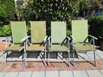 Lot de 4 fauteuils de jardin multi-positions vert-lime, Jardin & Terrasse, Chaises de jardin, Ajustable, Enlèvement, Utilisé, Aluminium