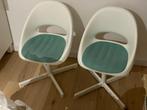 LOBERGET / SIBBEN Kinderstoel met zitkussen, wit/turkoois, Twee, Modern, Stof, Wit