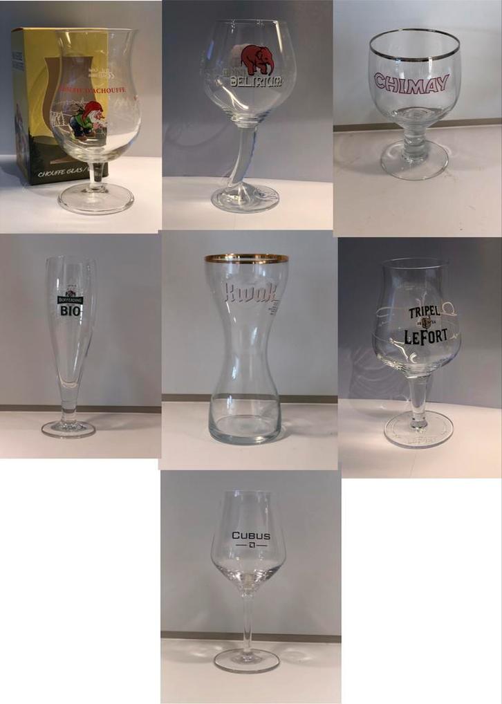 Divers verres a bière Lachouffe, Delirium, Kwak,…, Collections, Verres & Petits Verres, Enlèvement ou Envoi