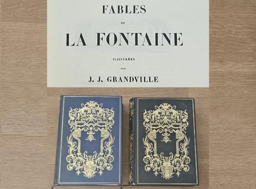 Livres Les Fables de La Fontaine Tomes 1 et 2 Illustrées, Antiek en Kunst, Antiek | Boeken en Manuscripten, Ophalen of Verzenden