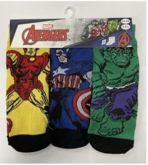 Avengers Sokken Marvel - 3 paar - Maat 23/26, Kinderen en Baby's, Kinderkleding | Schoenen en Sokken, Nieuw, Sokken, Jongen, Ophalen of Verzenden