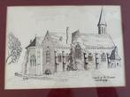 Tekening church of st. Donaas Zeebrugge, Antiek en Kunst, Kunst | Tekeningen en Fotografie, Ophalen