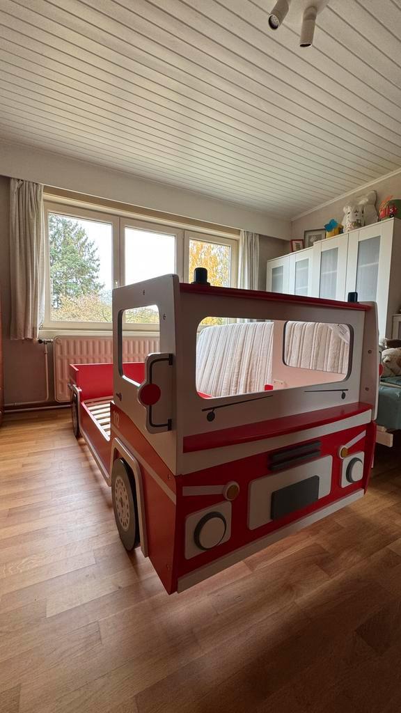 Brandweerbed, Kinderen en Baby's, Kinderkamer | Bedden, Gebruikt, 180 cm of meer, 85 tot 100 cm, Lattenbodem, Ophalen