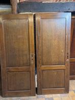 2 Eikenhouten deuren met deurkader en muurplint, Doe-het-zelf en Bouw, Deuren en Vliegenramen, Ophalen, Gebruikt, 80 tot 100 cm