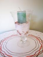 Nieuwe vaas met geurkaars + decoratief zand - perf.staat, Minder dan 50 cm, Nieuw, Glas, Ophalen of Verzenden