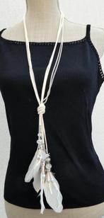 Mooie nieuwe ketting - witte veren, Ophalen of Verzenden, Nieuw, Wit