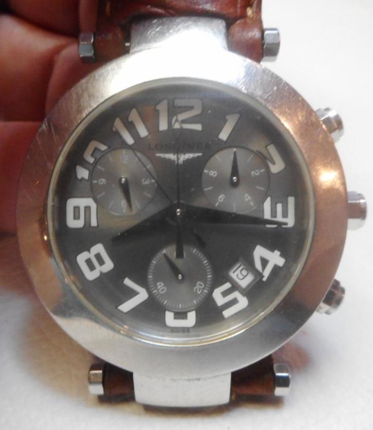 25) Longines chronograph quartz vintage, Handtassen en Accessoires, Edelstenen, Gebruikt, Ophalen of Verzenden