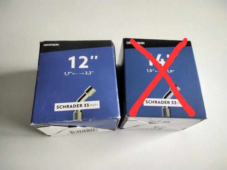12" DECATHLON binnenband voor fiets/loopfiets/scooter, Fietsen en Brommers, Fietsen | Kinderfietsjes, Nieuw, Minder dan 16 inch