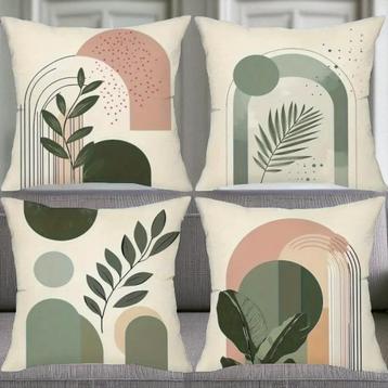 Set van 4 kussenhoezen bohemian groen roze 45x45cm beschikbaar voor biedingen