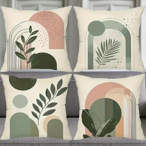 Set van 4 kussenhoezen bohemian groen roze 45x45cm, Huis en Inrichting, Woonaccessoires | Kussens, Nieuw, Roze, Vierkant, Verzenden