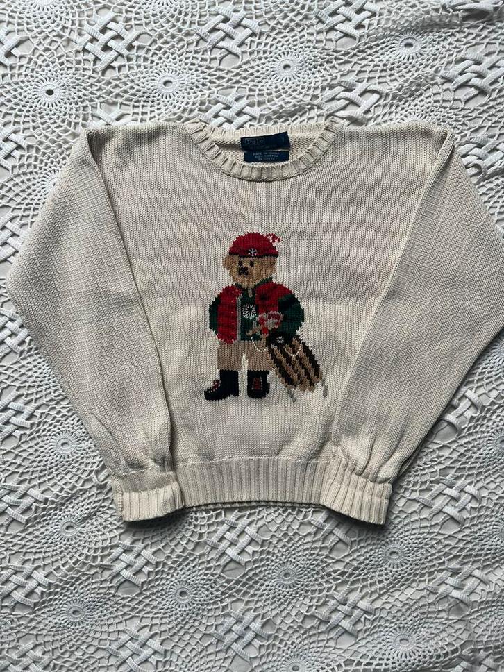 Ralph Lauren vintage trui beer 14 jaar, Kinderen en Baby's, Kinderkleding | Maat 158, Zo goed als nieuw, Ophalen of Verzenden