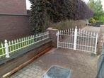 Wit hekwerk en wit poortje metaal, Ophalen, Met poort, Gebruikt, Dubbelstaafmat hekwerk
