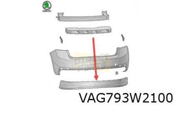 Skoda Fabia (8/21-) (6V) inzet achterbumper (9B9 satijnzwart beschikbaar voor biedingen
