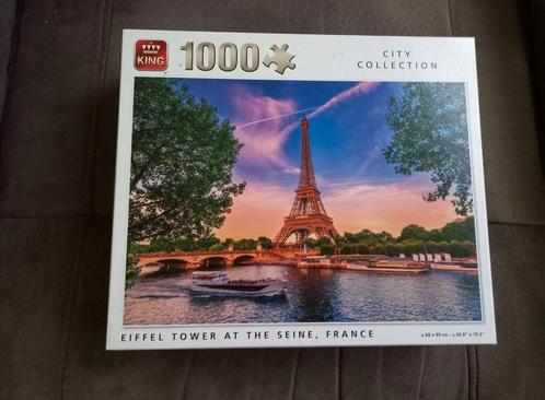 Puzzle King 1000 pièces - Tour Eiffel sur la Seine, France, Hobby & Loisirs créatifs, Sport cérébral & Puzzles, Utilisé, Puzzle