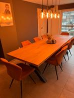 Eiken tafel 3m x 1m met 8 stoelen, Huis en Inrichting, Tafels | Eettafels, Ophalen, Zo goed als nieuw