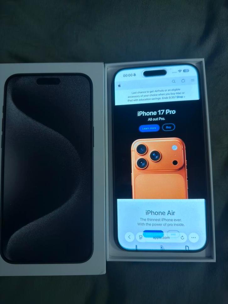 iPhone 15 Pro Max 256GB Zwart Perfecte + 2 Nieuw Hoesje, Telecommunicatie, Mobiele telefoons | Apple iPhone, Zo goed als nieuw