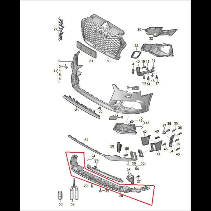 BAS PARE CHOC AVANT AUDI RS3 8V BERLINE/SPORTBACK (16-19), Autos : Divers, Tuning & Styling, Enlèvement