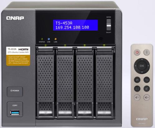QNAP TS-453A met 4 x 3TB schijven, Informatique & Logiciels, Disques durs, Comme neuf, NAS, Enlèvement ou Envoi