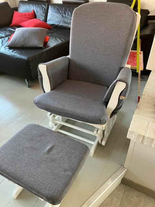 Quax Schommelstoel borstvoeding, Huis en Inrichting, Stoelen, Gebruikt, Eén, Stof, Grijs, Ophalen