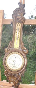 barométre thermomètre murale en chêne sculpté, Antiquités & Art, Enlèvement ou Envoi