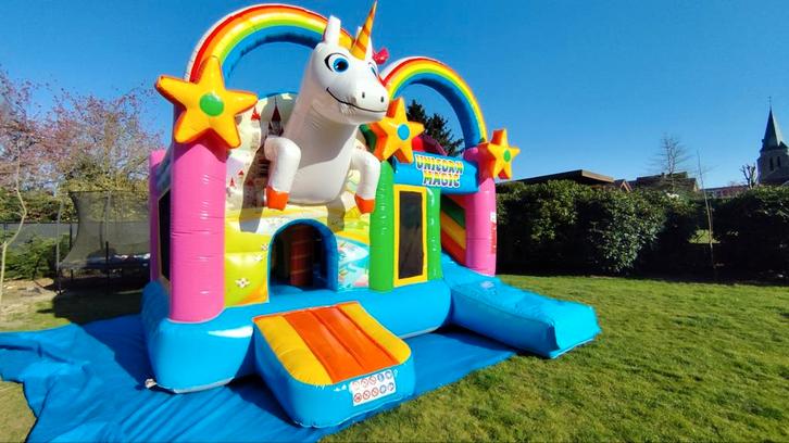 Springkasteel bedrijfje te koop, Kinderen en Baby's, Speelgoed | Buiten | Springkussens, Zo goed als nieuw, Ophalen