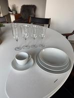 Servies en glasservies 6 stuks van alles, totaal 54 stuks, Ophalen, Effen, Compleet servies, Glas