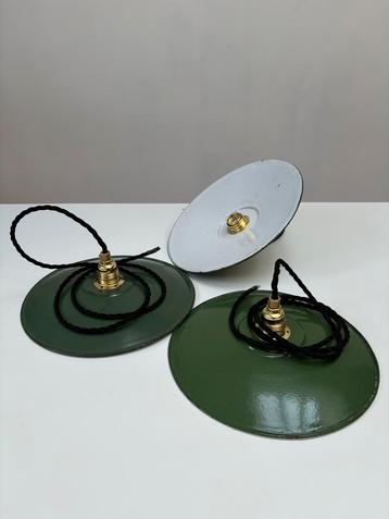 Groene emaille hanglampen, Enlèvement ou Envoi