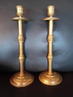 2 bougeoirs en cuivre, Ophalen, Koper of Brons