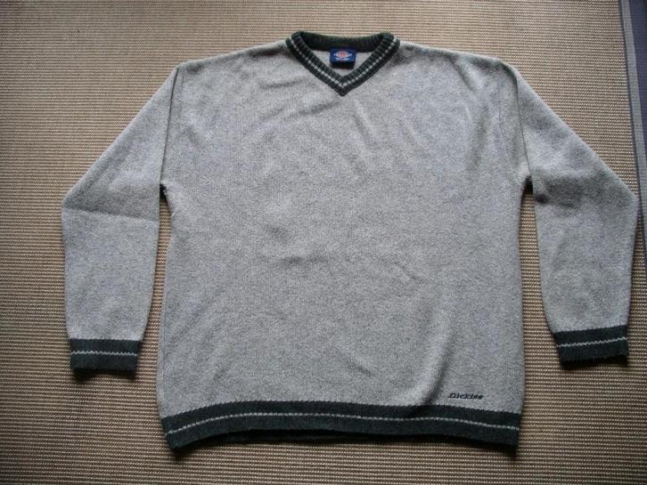 Dickies - pull col en V - taille xxl - laine & acryl, Vêtements | Hommes, Pulls & Vestes, Comme neuf, Taille 56/58 (XL), Gris