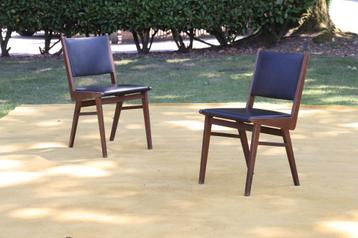 2X DECOENE 1950 teak stoel vintage design modernist stoelen beschikbaar voor biedingen