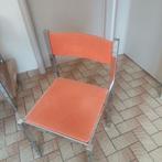 Decoratieve oranje stoelen 4 stuks, Huis en Inrichting, Stoelen, Ophalen, Zo goed als nieuw, Stof