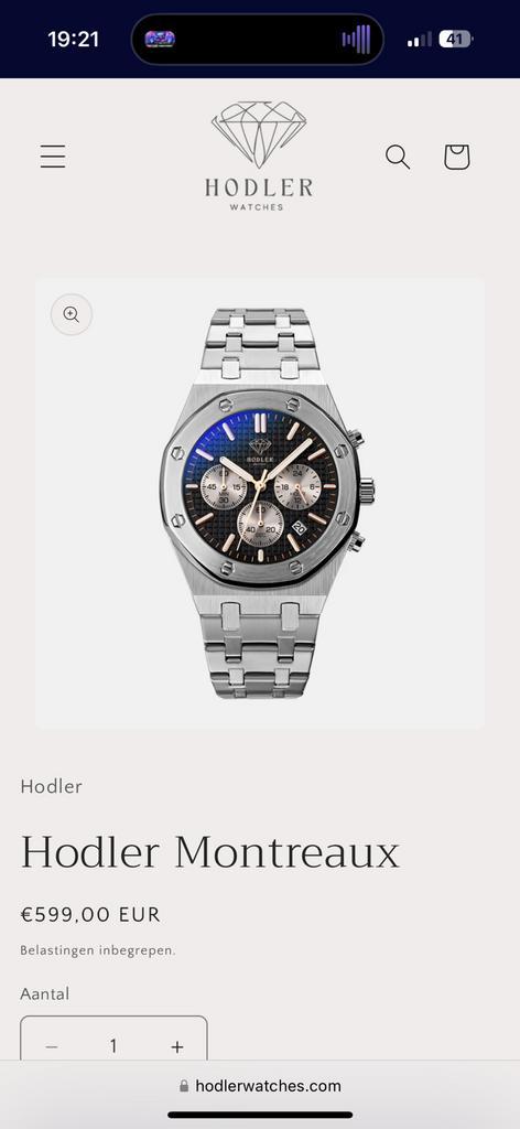 Montre hodler montreaux, Handtassen en Accessoires, Horloges | Heren, Zo goed als nieuw, Ophalen of Verzenden