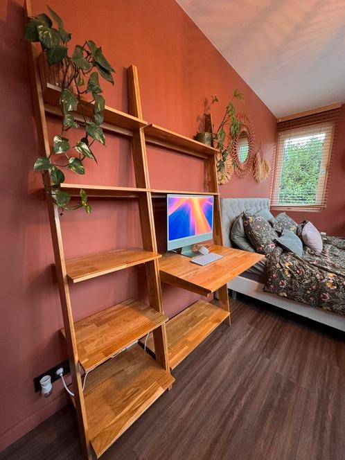 Houten wandbureau, Huis en Inrichting, Kasten | Boekenkasten, Zo goed als nieuw, Met plank(en), Ophalen