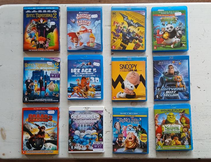 Blu Ray 12 kinderfilms, Cd's en Dvd's, Blu-ray, Zo goed als nieuw, Tekenfilms en Animatie, 3D, Ophalen