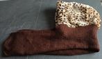 bruine sjaal met kap (jaguar print), Ophalen of Verzenden, Zo goed als nieuw, Sjaal