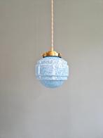 Art Deco hanglamp in blauw gespikkeld glas, 1920-30s, Ophalen of Verzenden