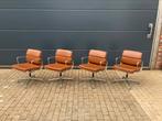 4x Cognac lederen Vitra Bureaustoelen EA108 Softpad, Ophalen of Verzenden, Sede cassina artifort b&b italia togo mah jong leolux edra knoll