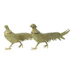 Vintage Koppel Koperen Fazant Beelden Sculptuur Frankrijk, Ophalen of Verzenden