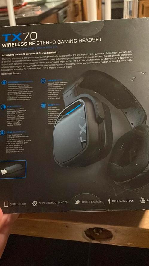 Gioteck TX70, Audio, Tv en Foto, Hoofdtelefoons, Op oor (supra aural), Overige merken, Draadloos, Ophalen