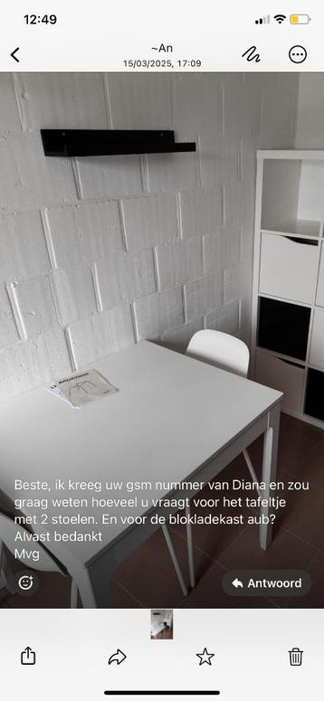 Tafel beschikbaar voor biedingen