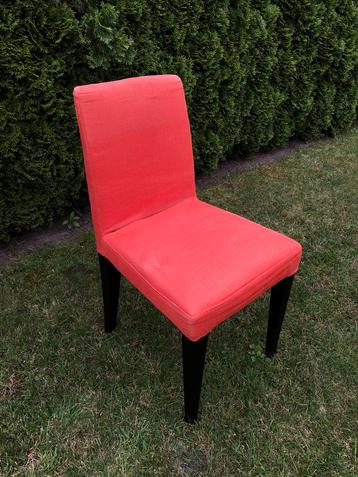 Set van 6 oranje gestoffeerde stoelen