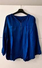 Blauwe blouse met rits, Kleding | Dames, Ophalen of Verzenden, Zo goed als nieuw, Maat 46/48 (XL) of groter, Blauw