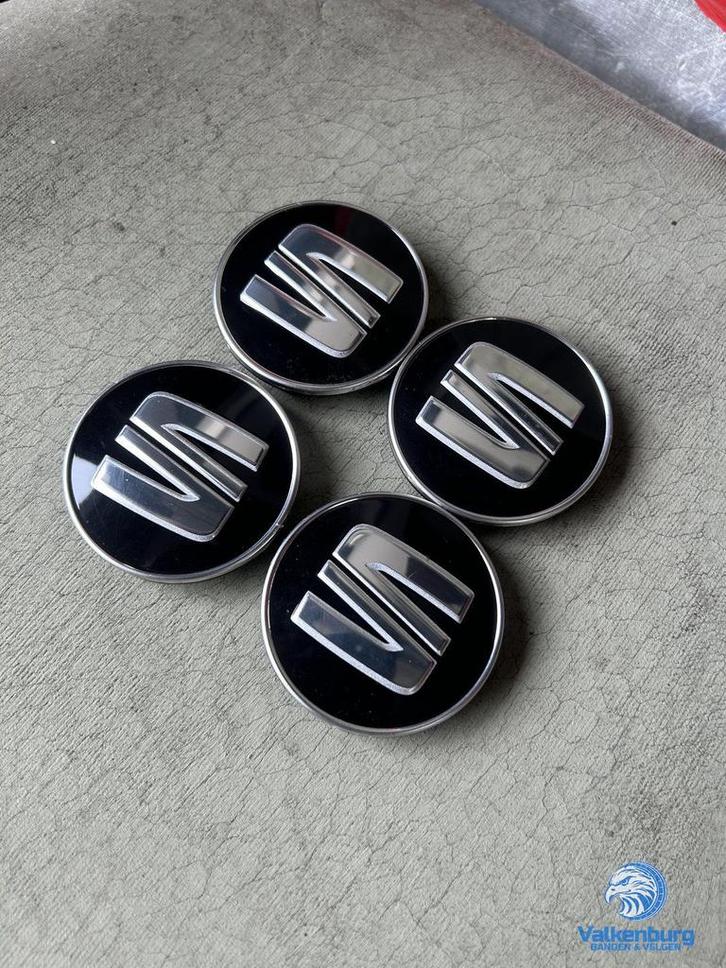 ORIGINELE Seat naafkap naafdop set zwart, Auto diversen, Wieldoppen, Gebruikt, Verzenden