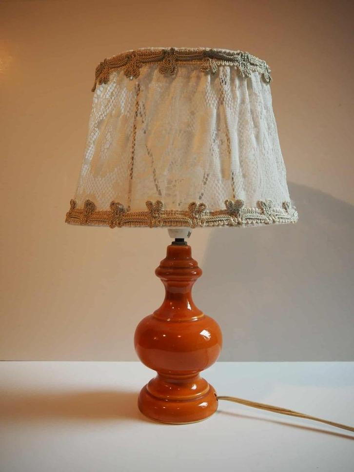 Mooie oranje tafellamp, vintage uit de 1970s, Antiek en Kunst, Antiek | Keramiek en Aardewerk, Ophalen