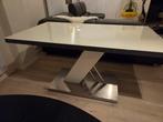 Tafel met glazen blad L 140 B 80 H 77 cm, Huis en Inrichting, Ophalen, Gebruikt